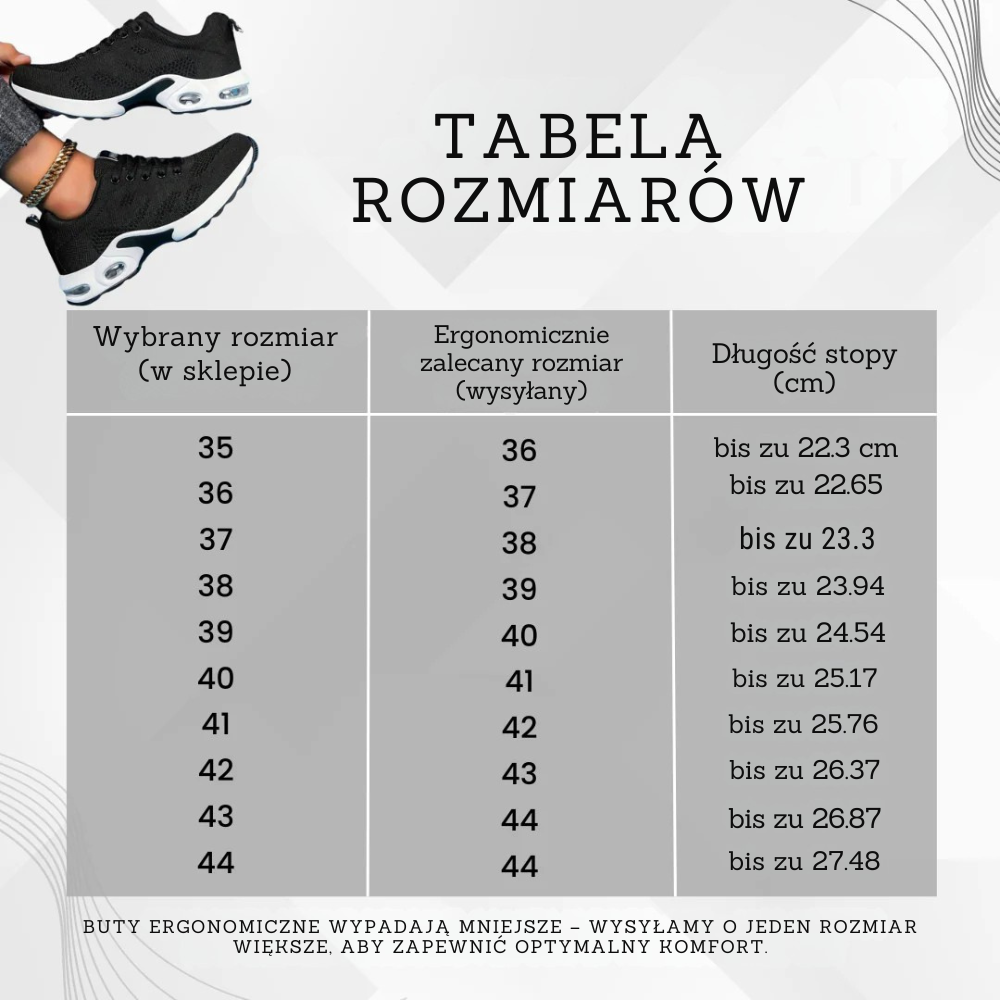 Ergonomiczne buty łagodzące ból stóp